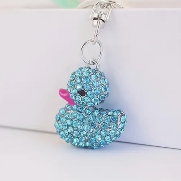 Accessories - Blue Rhinestone Ducky Keychain or Purse Charm